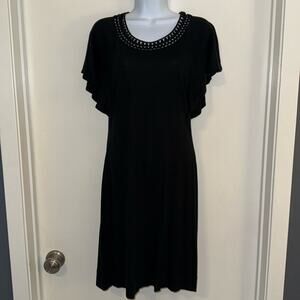Banana Republic Little Black Dress with Round Neck Detail Sm EUC
